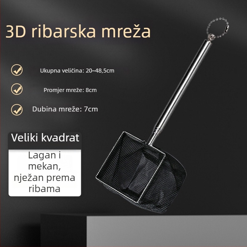 Nehrđajući čelični teleskopski mrežica za akvarij, ručno izrađena, 50 g, Oprema za akvarij