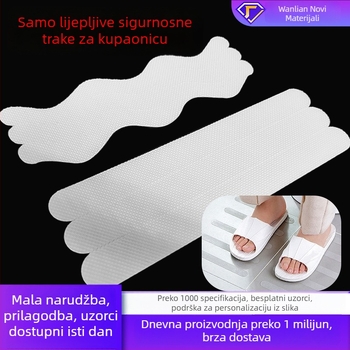 Kupaonske protuklizne trake za stepenice, samoljepljive, Peva guma, S-oblik i trake, -20 do 100 °C