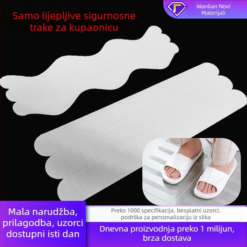 Kupaonske protuklizne trake za stepenice, samoljepljive, Peva guma, S-oblik i trake, -20 do 100 °C