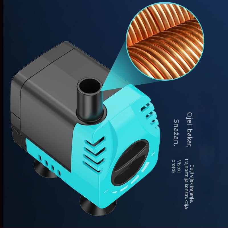 Podvodna pumpa za akvarij s tihim filtrom, podesivim protokom, velikim protokom, štednja energije, cirkulacija uz dekorativne stijene