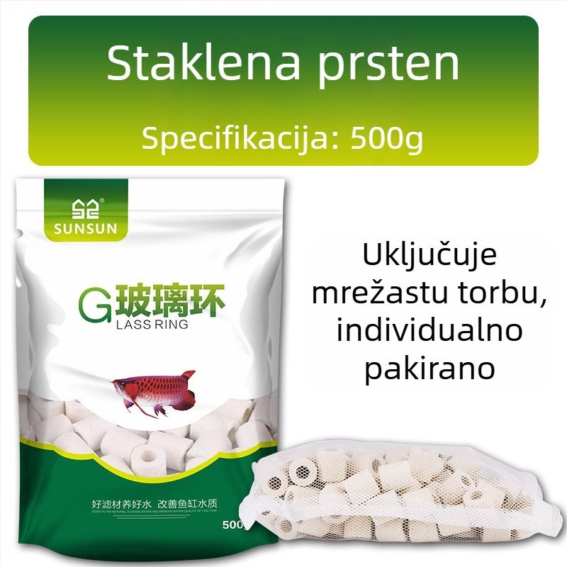 Materijal za filtriranje akvarija – Sedam u jednom filtriranje s keramnim prstenom, biokemijskim kuglicama, maifan kamenjem, vulkanskim kamenom; 0,5 kg; Marka Sensen; Za slatkovodne ribe