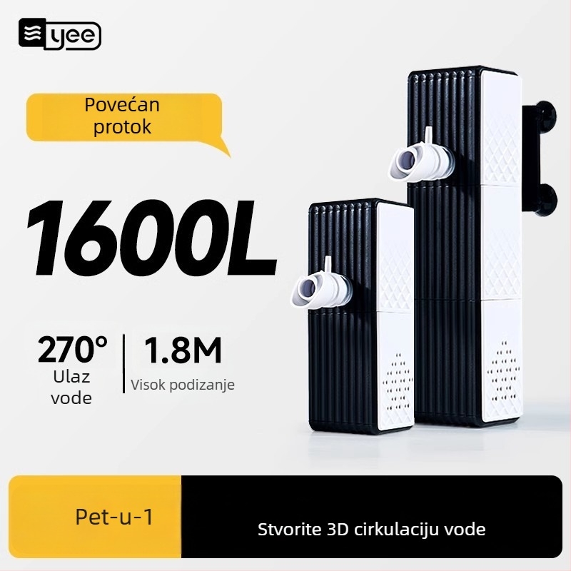yee troslojni filter za akvarij s pumpom i sustavom za cirkulaciju vode, ugrađeni ultra-tiho oksigenator | Materijal: Plastika | Težina: 1,5 kg | Kategorija: Filter