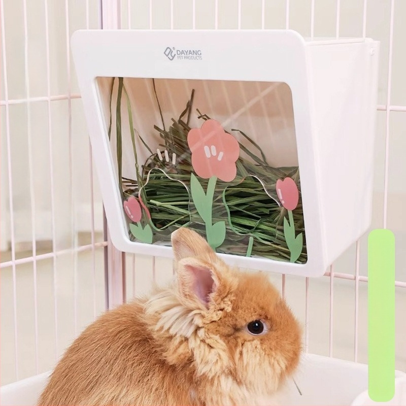 Držač za seno za zeče – Ugrađen, može se objesiti, velik kapacitet – Materijal: Ph+ps metal; Brand: Dayang; Kategorija: gnijezdo za kućne ljubimce