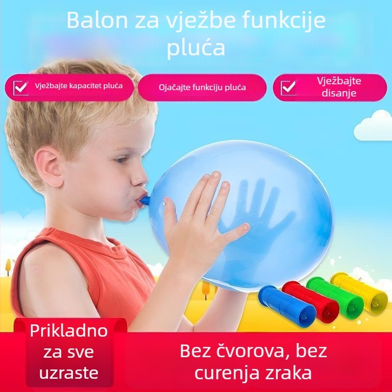 Balon za vježbanje disanja za starije osobe i djecu, lateks balon, okruglog oblika, s logom Can