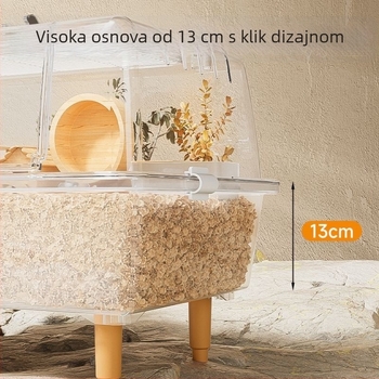Drvena kutija za hamster s prozirnom kućicom i zimskom kutijom za razmnožavanje