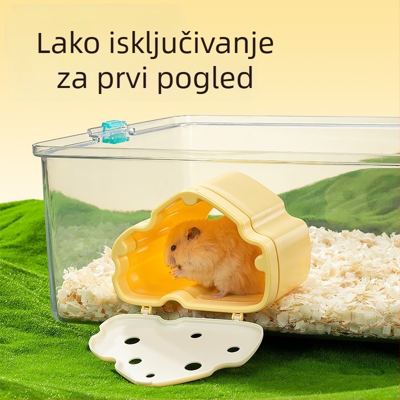 Hrčak kućica za sklonište sa vidljivim prozorom i preklopnim poklopcem za promatranje | ABS • Yee marka • Četiri godišnja doba • Za hrčka