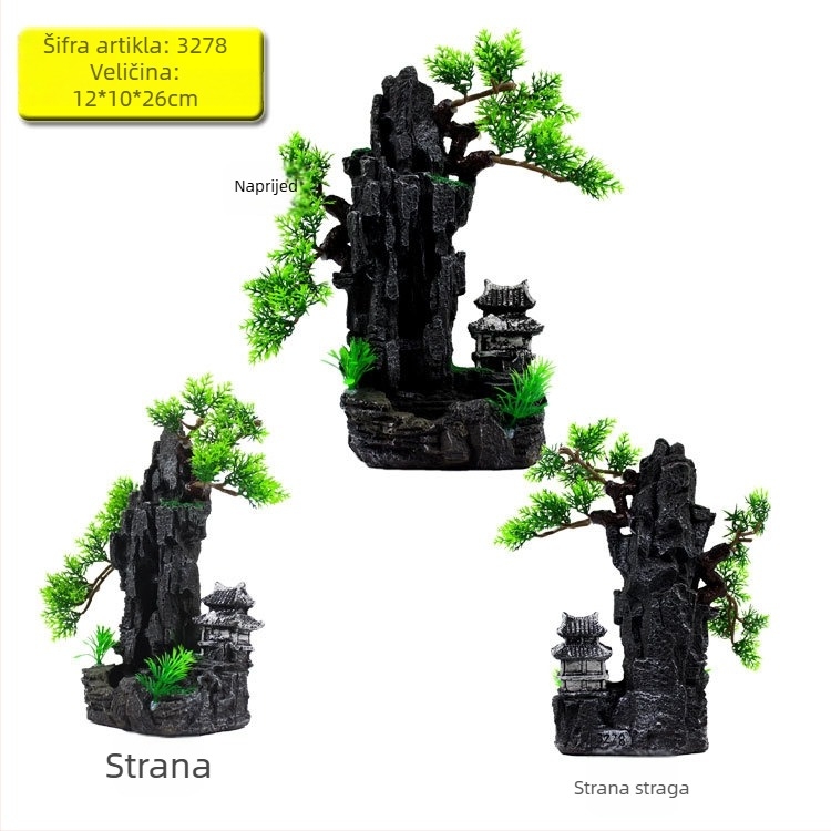 Smolasti rockery ukras za akvarij – dekoracija akvarija (Materijal: Smola; Kategorija: Rockery; Namjena: Dekoracija akvarija)