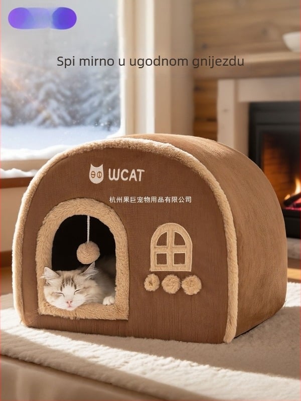 Mačje gnijezdo – sve- godišnje, poluzatvoreni sklonište za mačke, tople jeseni i zime; Materijali: Birch fleece, PP cotton; Pogodno za Totoro