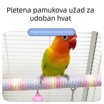 Držač za papige s dvostrukim slojem pamukastog užeta, ljuljačka, brušenje kandži, lako uhvatiti se, penjaća igračka
