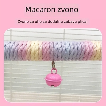 Držač za papige s dvostrukim slojem pamukastog užeta, ljuljačka, brušenje kandži, lako uhvatiti se, penjaća igračka