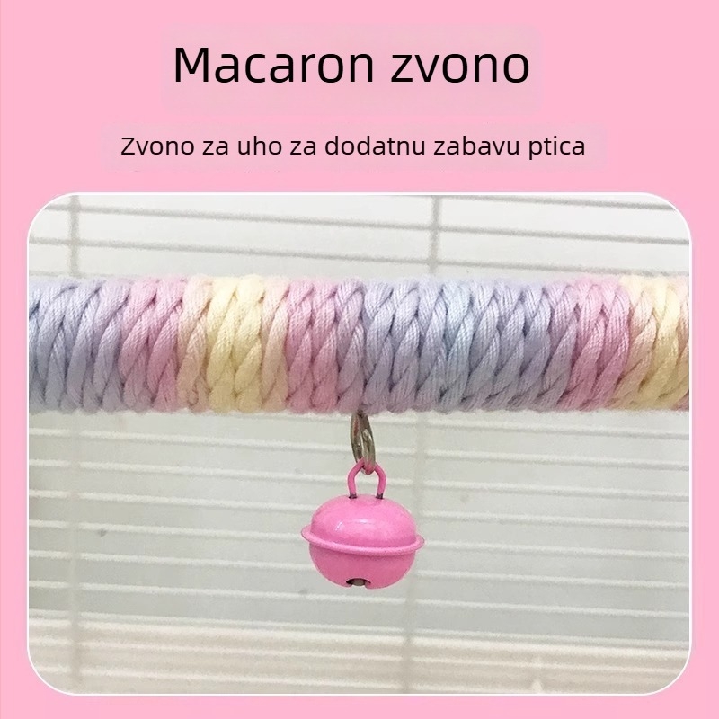 Držač za papige s dvostrukim slojem pamukastog užeta, ljuljačka, brušenje kandži, lako uhvatiti se, penjaća igračka