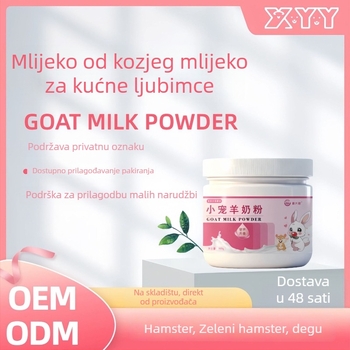 Mlijeko u prahu za mala kućna ljubimca — posebno kozje mlijeko u prahu za hrčke, sugar gliders, glodavce i činčile, dodatak prehrani za probavni sustav — Xin Daming, Univerzalna primjena, 170 g, 200 kutija