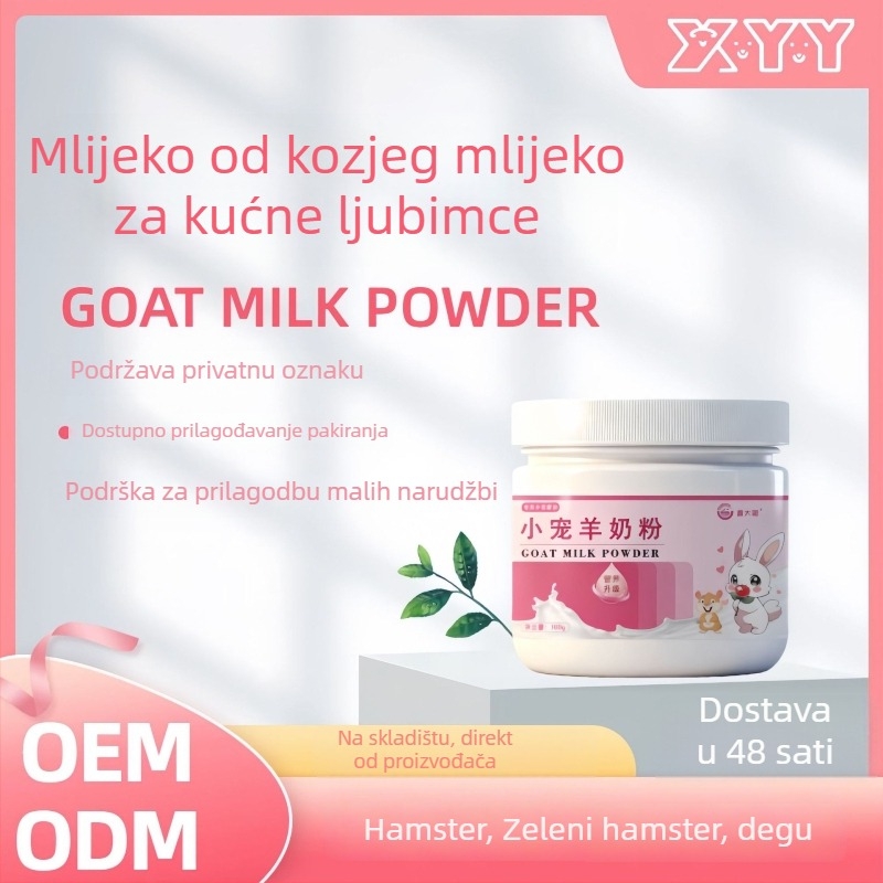 Mlijeko u prahu za mala kućna ljubimca — posebno kozje mlijeko u prahu za hrčke, sugar gliders, glodavce i činčile, dodatak prehrani za probavni sustav — Xin Daming, Univerzalna primjena, 170 g, 200 kutija