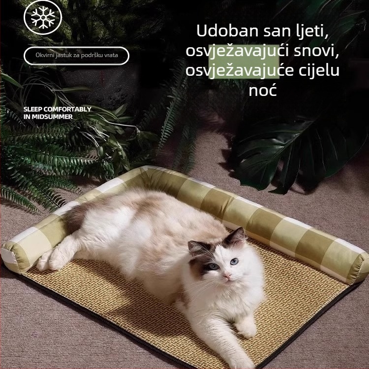 Mačje gnijezdo s madracem od ratana, hlađenje za ljeto, za spavanje tijekom cijele godine