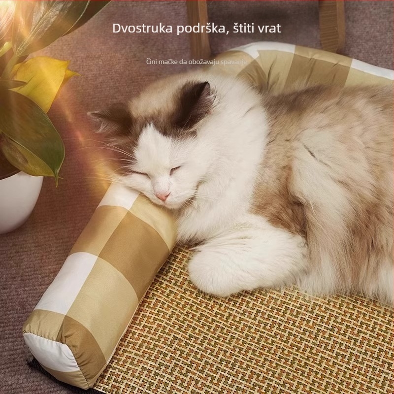 Mačje gnijezdo s madracem od ratana, hlađenje za ljeto, za spavanje tijekom cijele godine