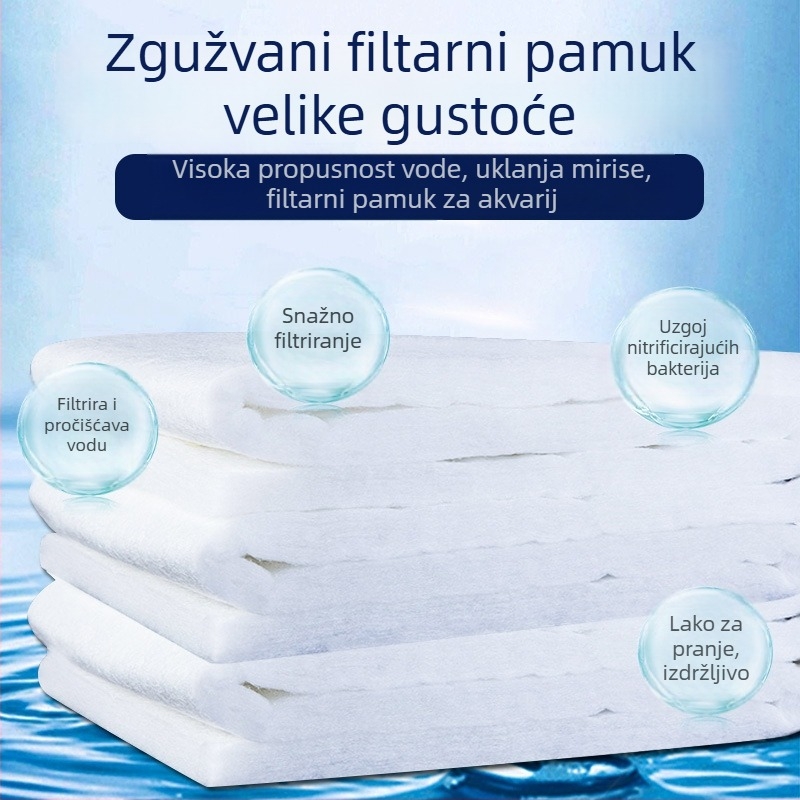 Biokemijski filter pamuk - Nai Chong visoko gusto filtracijsko sredstvo za slatkovodne i slane akvarije, kultura nitrificirajućih bakterija