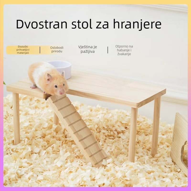 Drvena platforma za hamster za ukrašavanje kaveza, masivno drvo, bez uvoza, marka: Drugo