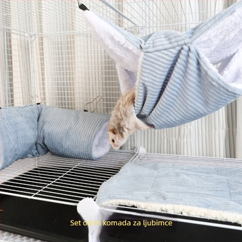 Hamster tunelsko gnijezdo s dvostrukim platnenim hamakom, materijal: tkanina, porijeklo: Anhui, pogodno za hamstere