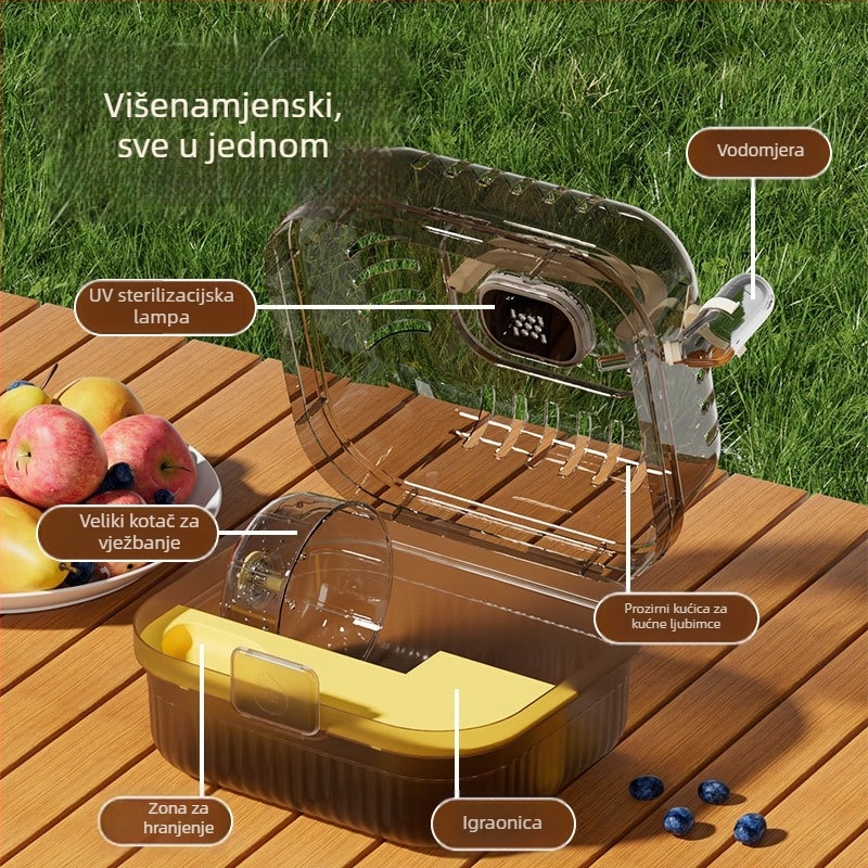 Kavez za hrčke – PP, kvadratnog oblika, ventiliran i prozračan, za unutarnju uporabu