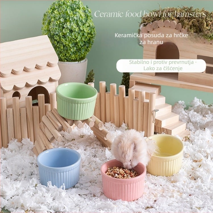 Porcelanski zdjelica za hranjenje hrčka (Materijal: Porcelan; Podrijetlo: Chaozhou, Guangdong; Marka: Shuo ni; Kategorija: Hrana za kućne ljubimce)