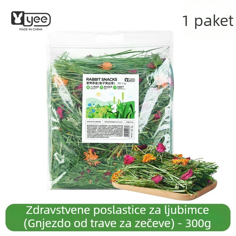 Yee zec sijeno — smjesa 12 vrsta: Timothy trava, lucerna, zob, mente, cikorija trava; suha hrana za kućne ljubimce, 500 g, 1 pakiranje