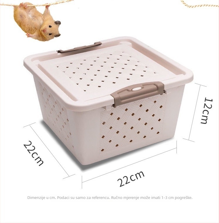 Kavez za hamster – prenosiv, prozračan, odvojiv; plastičan, kvadratnog oblika
