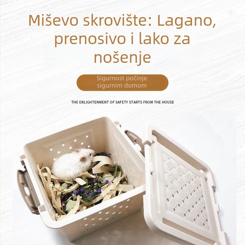 Kavez za hamster – prenosiv, prozračan, odvojiv; plastičan, kvadratnog oblika
