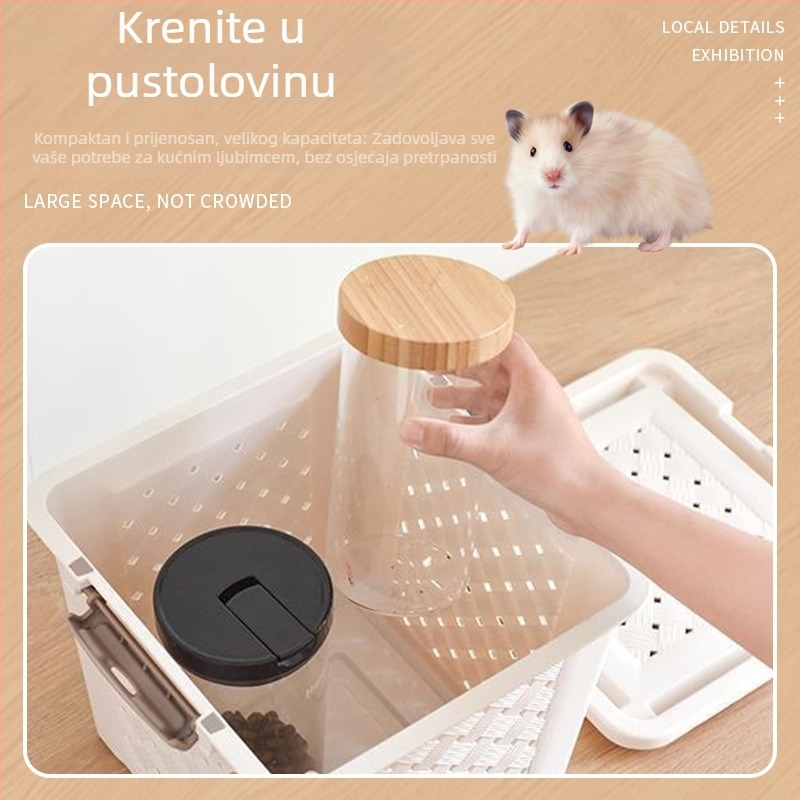Kavez za hamster – prenosiv, prozračan, odvojiv; plastičan, kvadratnog oblika