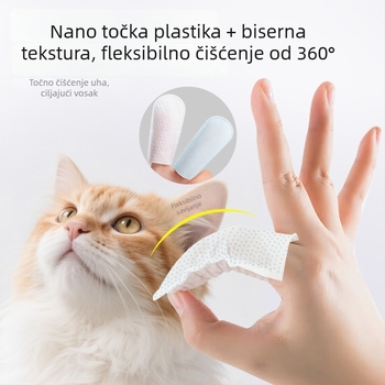 Schrijer Prstne maramice za uši kućnih ljubimaca – netkano vlakno, čišćenje ušiju, opća namjena