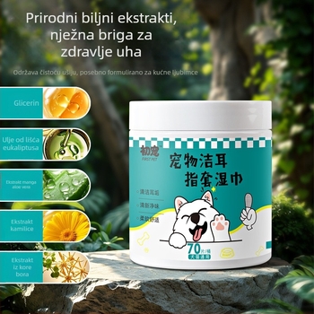 Schrijer Prstne maramice za uši kućnih ljubimaca – netkano vlakno, čišćenje ušiju, opća namjena