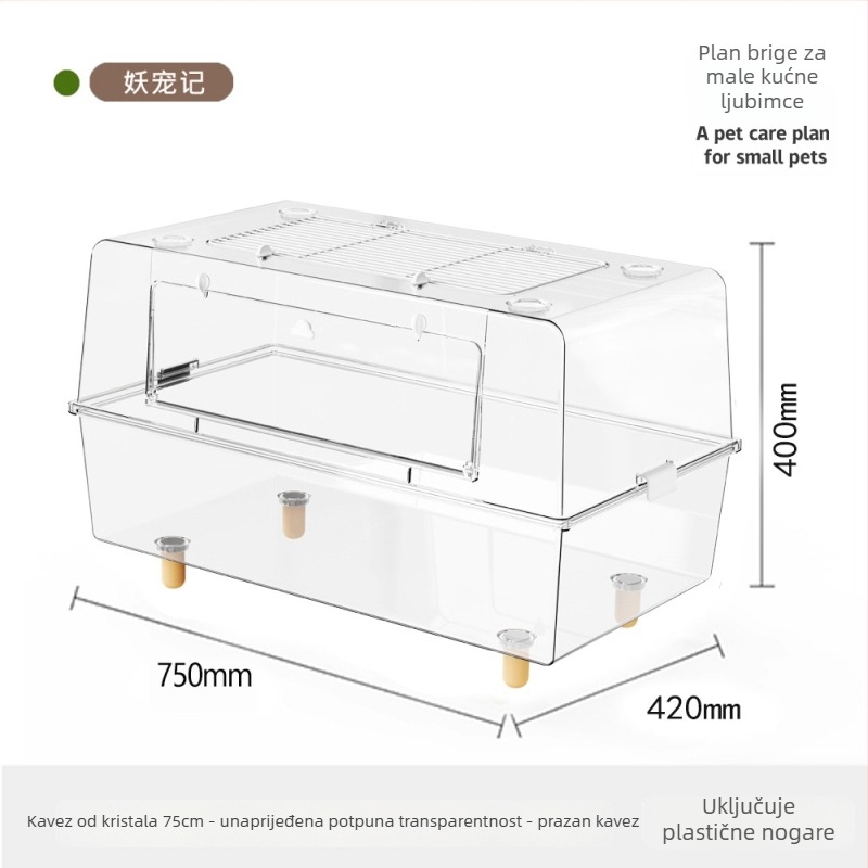 Demon Pet kavez za hamstera – plastični, unutarnja uporaba, rombasti oblik, za odmor i skrivanje, minimalistički stil