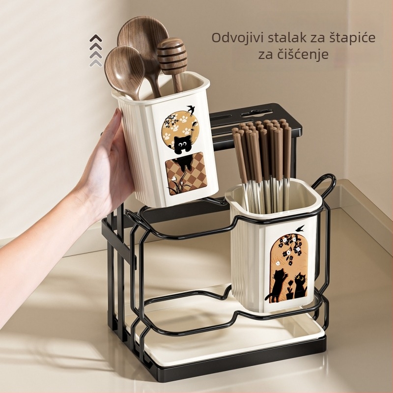 ABS materijal kuhinjski držač pribora s odvodnim košem, model ACF1490, skladištenje i odvodnjavanje, podrijetlo Kina