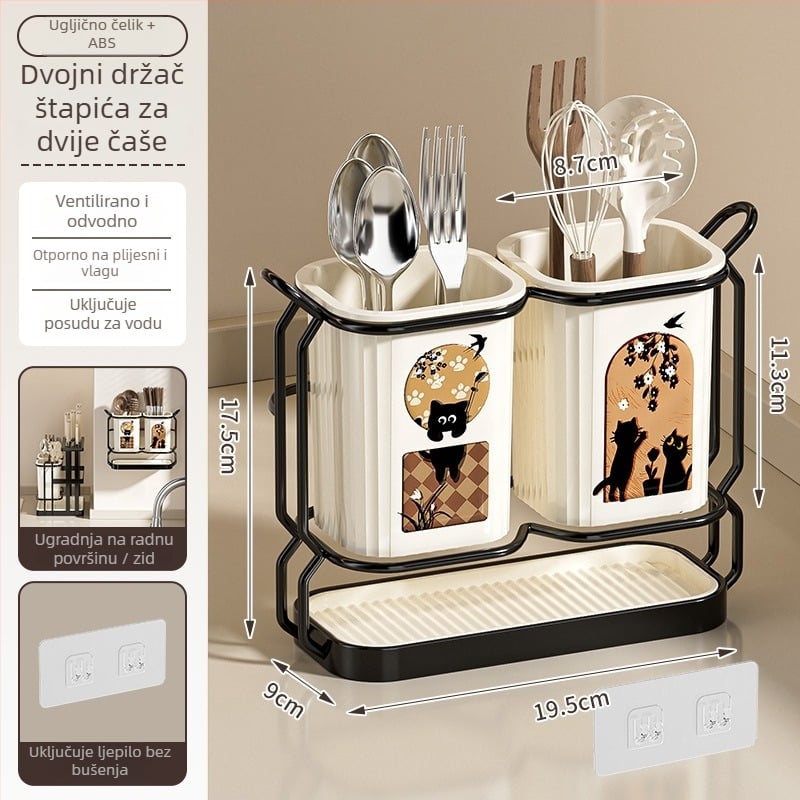ABS materijal kuhinjski držač pribora s odvodnim košem, model ACF1490, skladištenje i odvodnjavanje, podrijetlo Kina