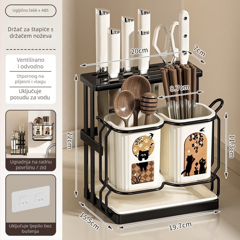 ABS materijal kuhinjski držač pribora s odvodnim košem, model ACF1490, skladištenje i odvodnjavanje, podrijetlo Kina