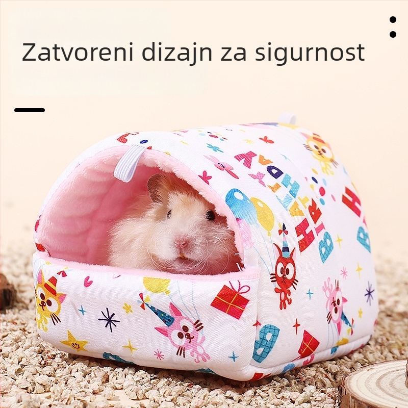 Hamster krevet s gnijezdom i hamakom | Četverosezonska upotreba, Materijal: tkanina + ovčja vuna, Marka: Jiawang yimiao