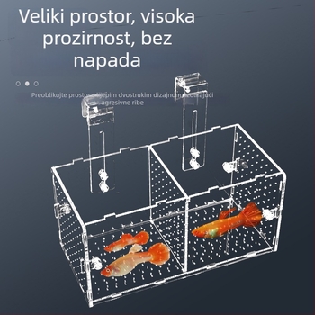 Akril kutija za inkubaciju u akvariju – višestruka funkcija, izolirani mladi riba i kozica, sastavljena