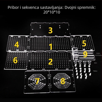 Akril kutija za inkubaciju u akvariju – višestruka funkcija, izolirani mladi riba i kozica, sastavljena