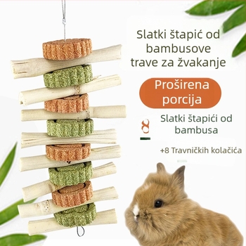 Suha hrana — žvačna igračka sa slatkim bambus štapićima za zečeve, činčile i glodavce (Tip: Suha hrana; Primjenjivo: Univerzalno; Marka: Carrot valley; Kategorija proizvoda: Hrana za kućne ljubimce)