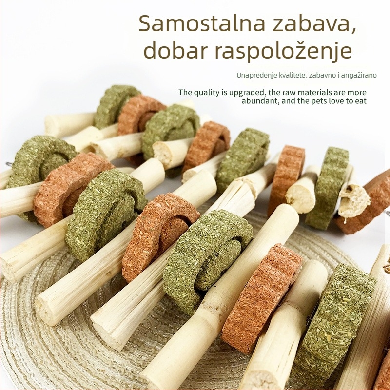 Suha hrana — žvačna igračka sa slatkim bambus štapićima za zečeve, činčile i glodavce (Tip: Suha hrana; Primjenjivo: Univerzalno; Marka: Carrot valley; Kategorija proizvoda: Hrana za kućne ljubimce)