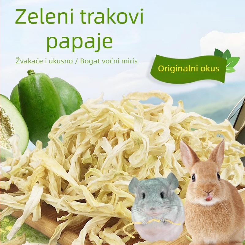 Carrot Valley papaja trakovi – suha hrana za mala kućna ljubimca, 60 g / 500 g