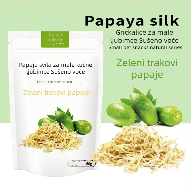 Carrot Valley papaja trakovi – suha hrana za mala kućna ljubimca, 60 g / 500 g