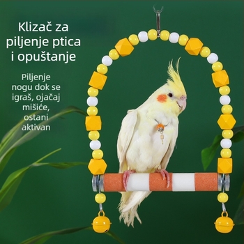 Skup igračaka i dodataka za papige – posebni ljuljački prsten za ptice, štapić za brusenje kandži, uzorak tigra, ljestve za kavez i igračka za žvakanje (Porijeklo: Shandong; Dob: Odrasli; Težina: 10; Kategorija: Kućni ljubimci)