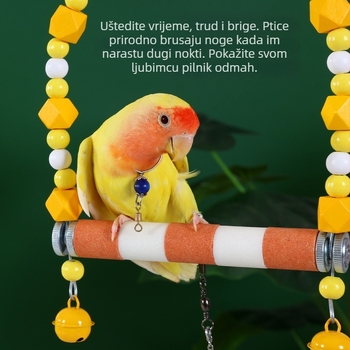 Skup igračaka i dodataka za papige – posebni ljuljački prsten za ptice, štapić za brusenje kandži, uzorak tigra, ljestve za kavez i igračka za žvakanje (Porijeklo: Shandong; Dob: Odrasli; Težina: 10; Kategorija: Kućni ljubimci)