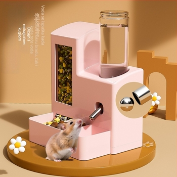 Automatska hranilica za hamsterе, posuda za vodu otporna na curenje, sve-u-jednom posuda za hranu i piće, protiv prevrnutja, kompatibilno sa syrijskim hamsterima