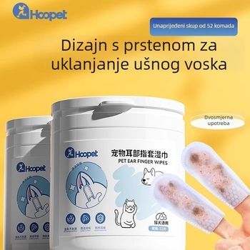 Vlažne maramice za čišćenje ušiju kućnih ljubimaca – za pse i mačke, uklanjanje ušnog voska, netkani materijal