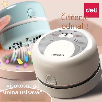 Stolni čistač, punjivi električni usisivač, plastična konstrukcija, dizajn u stilu crtića, za čišćenje gumastih otpadaka i piljevine od olovke