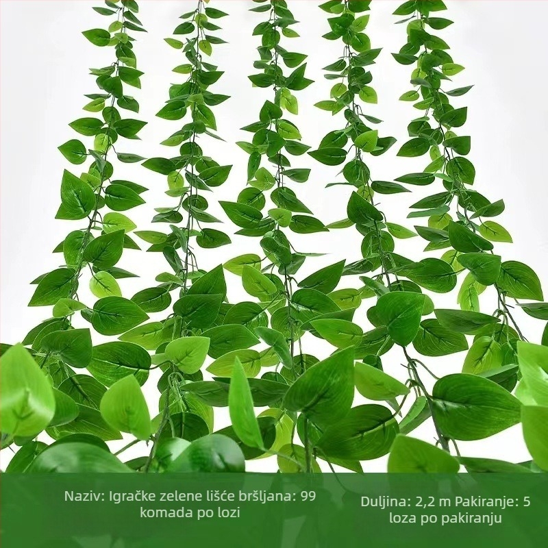 Umjetna zelena: pothos, rattan i Turtle Back za zidnu dekoraciju; Materijal: plastika; Procesi: šabloniranje, reljefno oblikovanje, injekcijsko oblikovanje; Upotreba: vjenčanja, vanjski prostori, rekviziti za fotografiranje, kućna dekoracija