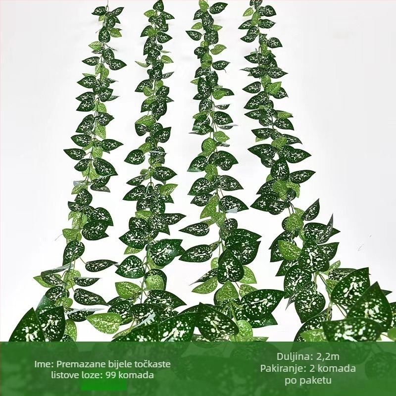 Umjetna zelena: pothos, rattan i Turtle Back za zidnu dekoraciju; Materijal: plastika; Procesi: šabloniranje, reljefno oblikovanje, injekcijsko oblikovanje; Upotreba: vjenčanja, vanjski prostori, rekviziti za fotografiranje, kućna dekoracija