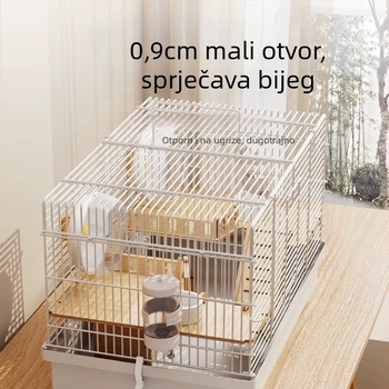 Metalni kavez za hamstere s dva nezavisna odjeljka, podijeljeni dizajn, marka Xingxingwen, pogodan za sve sezone.