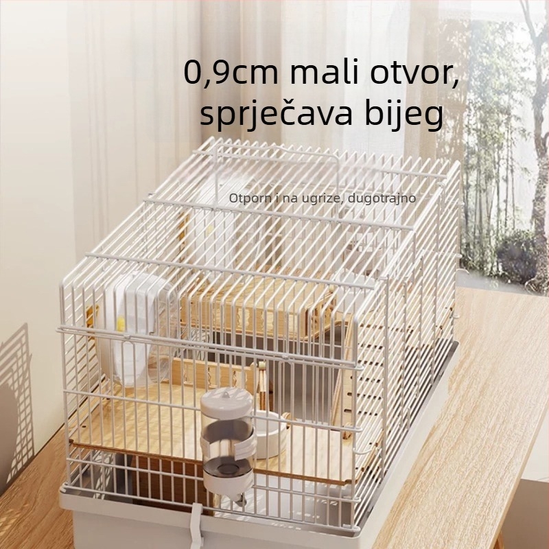 Metalni kavez za hamstere s dva nezavisna odjeljka, podijeljeni dizajn, marka Xingxingwen, pogodan za sve sezone.